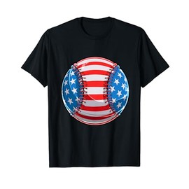 Baseball American Flag USA 4th July 4th July T-Shirt