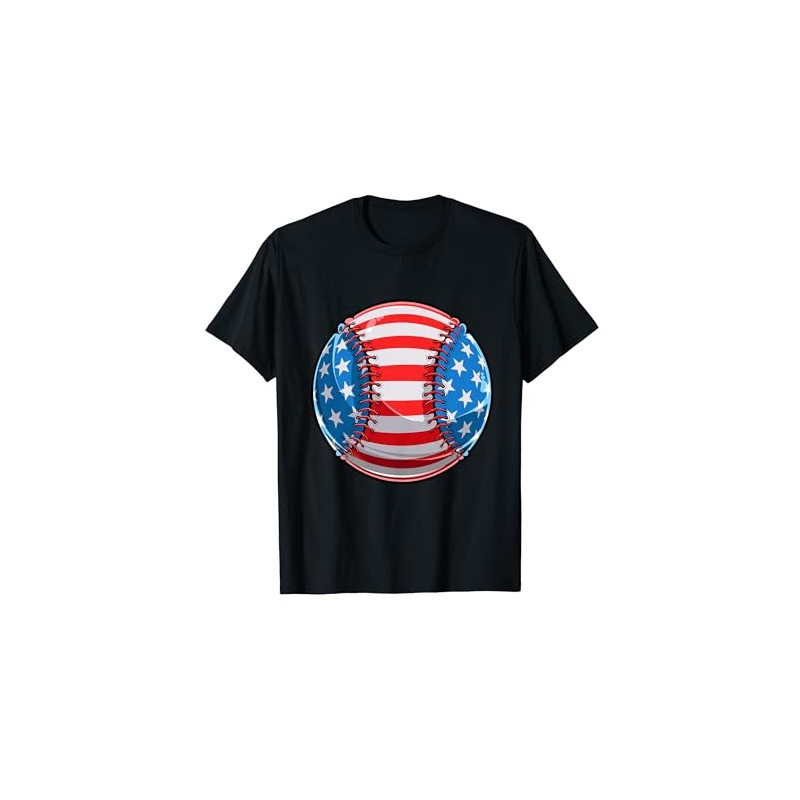 Baseball American Flag USA 4th July 4th July T-Shirt