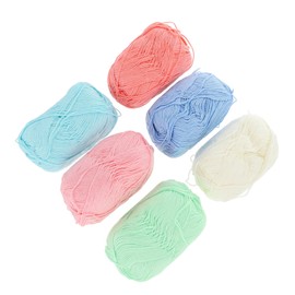 DOITOOL 6 Rolls Decorative Knitting Cotton Yarn Soft and Durable Cotton Thread for DIY Sewing Crafting and Beading Projects for Home Decoration and Creative Use