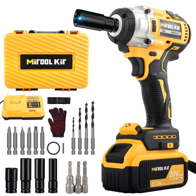 MITOOL KIT 600Nm Cordless Impact Wrench Gun 1/2'' Brushless High