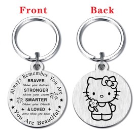 SOUSYOKYO Teen Girl Gifts for Birthday, You are Beautiful Girl Hello Keychain, Cute Female Inspirational Quote Gifts for Women Teenage Stuff