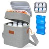 PIIOSER Breastmilk Cooler Bag with Ice Pack Fits 6 Baby