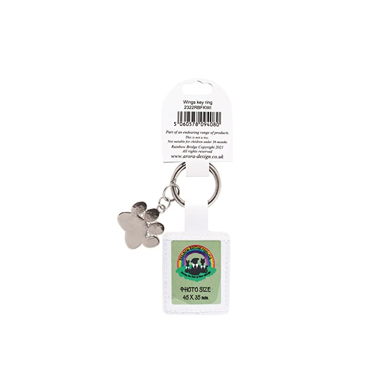 Rainbow Bridge Friends Unisex Wings Keyring White 9.5 cm x