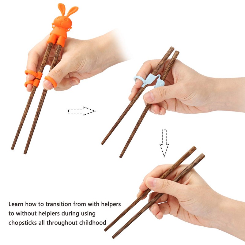 TOTKEN 2 Pairs Training Chopsticks, Learning Wood Chopsticks for Kid