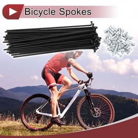 HEROFFIX 36 Set 12G Bicycle Spokes 160mm Bike Wheel Spokes 45 Steel Black