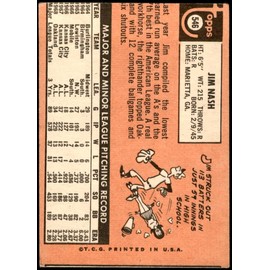 1969 Topps # 546 Jim Nash Oakland Athletics (Baseball Card) Dean's Cards 2 - GOOD Athletics