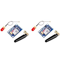 TECNOULAB SIM800L V2.0 5V Quad Band GSM GPRS Wireless with Antenna Cable Cap Pack of 2