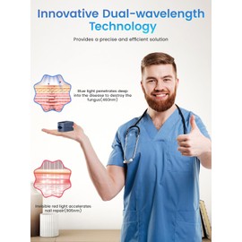 Nail Fungus Light Device for Home Use - Portable Nail Fungus Cleaning Light for Damaged Discolored Thick Nails