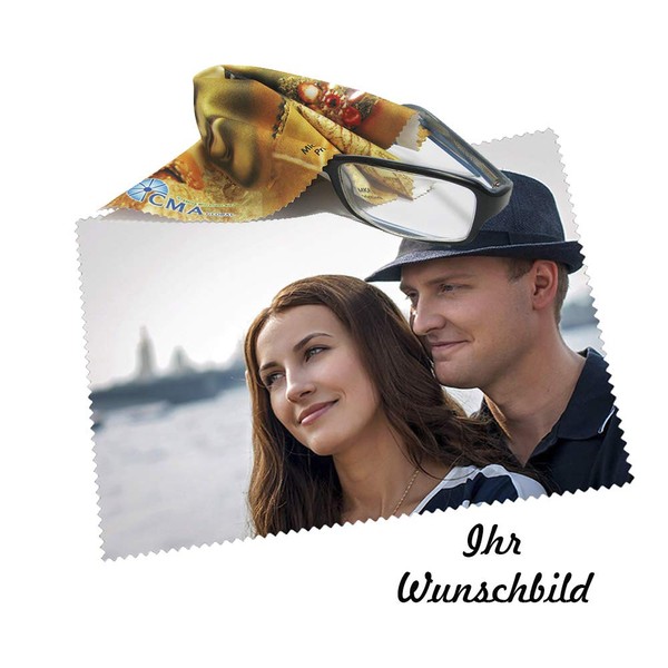Cleaning Cloth for Glasses with "Bester Opa/Beste Oma der Welt"