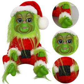 Yearsahrk Christmas Grinch Cuddly Toy Grinch Doll Plush Toy Christmas Green Monster Doll Elf Plush Toy Christmas Decorations (Grinch Plush Toy)
