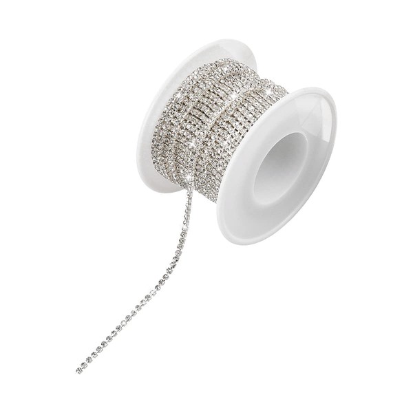 Rhinestones Close Chain, GLADFRESIT 10 Yards 2MM Crystal Rhinestone Chain