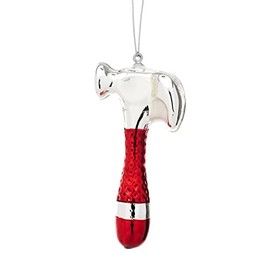 Sass & Belle Red and Silver Hammer Shaped Bauble