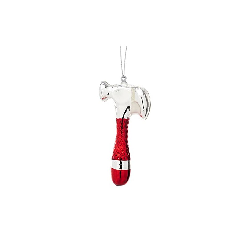 Sass & Belle Red and Silver Hammer Shaped Bauble