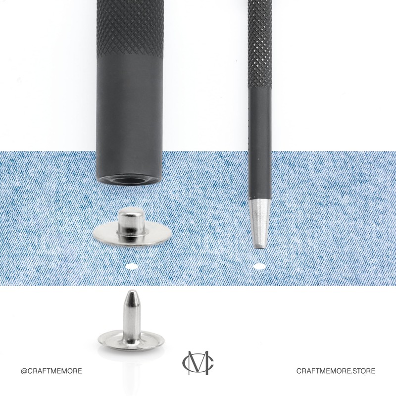 CRAFTMEMORE Solid Brass Jean Rivets, 3/8 Inch, 50 Sets, Washable