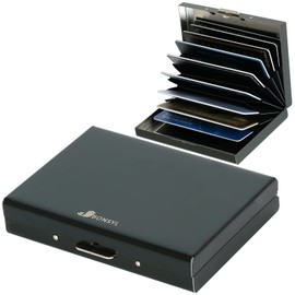 BONSYL® Metal Money Clips, Credit Card Holder Wallet with RFID Blocking, Cash and Credit Card Wallets, Slim Stainless Steel Wallet with Money Clip for Men and Women, ③ 10 cards/black, Modern