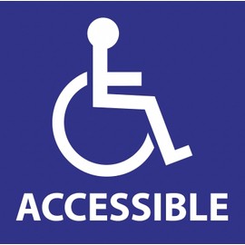 Handicap Accessible Sign, Double-Sided Window Door Sticker, 6 x 6 inches, Blue and White - 2 Pack