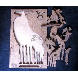 ZLazr.com Jig Saw Puzzle Giraffe Animal Family Hard Board Wood Game Gift 1st Series USA