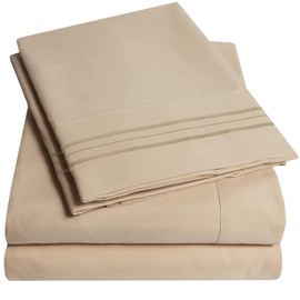 1500 Supreme Collection Extra Soft RV Short Queen Sheets Set, Taupe - Luxury Bed Sheets Set with Deep Pocket Wrinkle Free Hypoallergenic Bedding, Over 40 Colors, RV Short Queen Size, Taupe