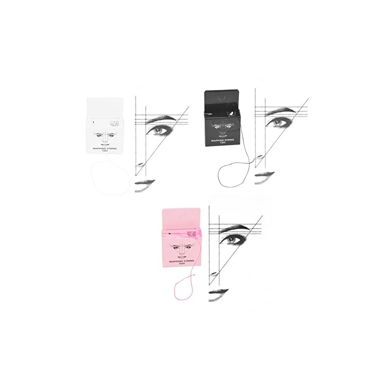 3pcs 32.8ft Microblading String Measure 15ml Pre-inked Eyebrow Mapping String