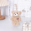 Galepromot Brown Bear Pink Heart Plush Stuffed Keychain For Backpack,