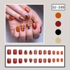 Fall Press on Nails Short Square Fake Nails Thanksgiving Nail