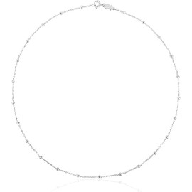 TOUS Gargantilla de Plata de Primera Ley para Mujer con Bolas Intercaladas, Plata de Ley 925, Colección CHAIN