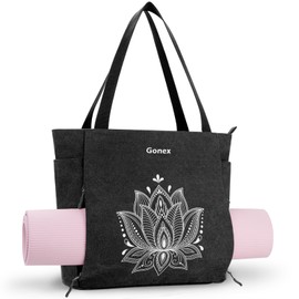 Gonex Yoga Bag, Large Pilates Bag with Multiple Pockets, Robust Canvas Waterproof Yoga Mat Bag with Full Zip, Unisex Carry Bag for Fitness, Travel, Women and Men