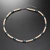 Fuqimanman2020 Puka Shell Necklace Summer Beach Surfer Seashell Necklace White+Black