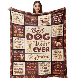 Henazin Dog Mom Gifts for Women, Dogs Mom Throw Blanket 60"X50", Dogs Lovers/Owners Gifts for Women, Best Dog Moms Mothers Day Birthday Gift, Pet Lover Gift for Woman