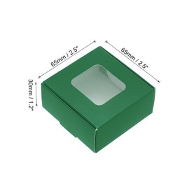 PATIKIL 2.5"x2.5"x1" Paper Soap Box with Window, 30 Pack Homemade Soap Boxes Square Presents Packaging Boxes for Birthday Christmas DIY Craft, Dark Green