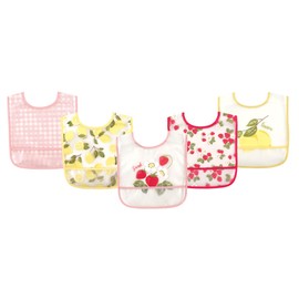 Hudson Baby Unisex Baby Waterproof PEVA Bibs, Strawberry, One Size