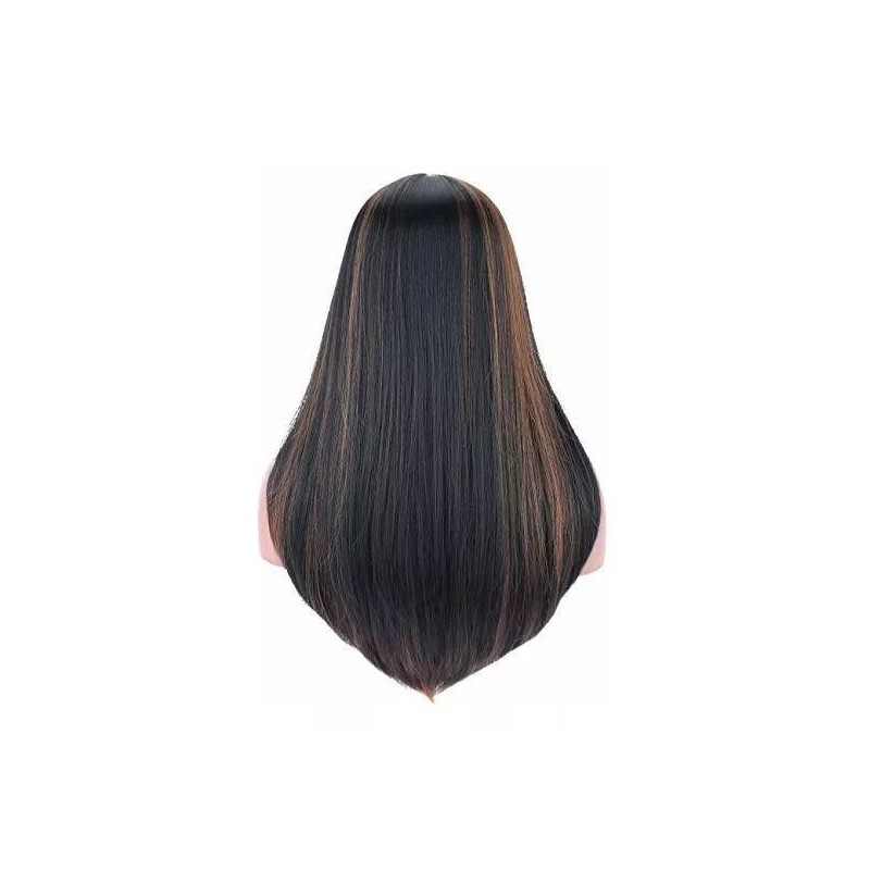 Kalyss Peluca Negro Con Marrón Liso 60 Cm Kalyss
