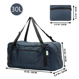 HOLYLUCK Foldable Travel Duffel Bag For Women & Men Luggage Great for Gym (Navy Blue)