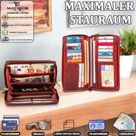 Matador 3628 Wallet, Red flower, Classic