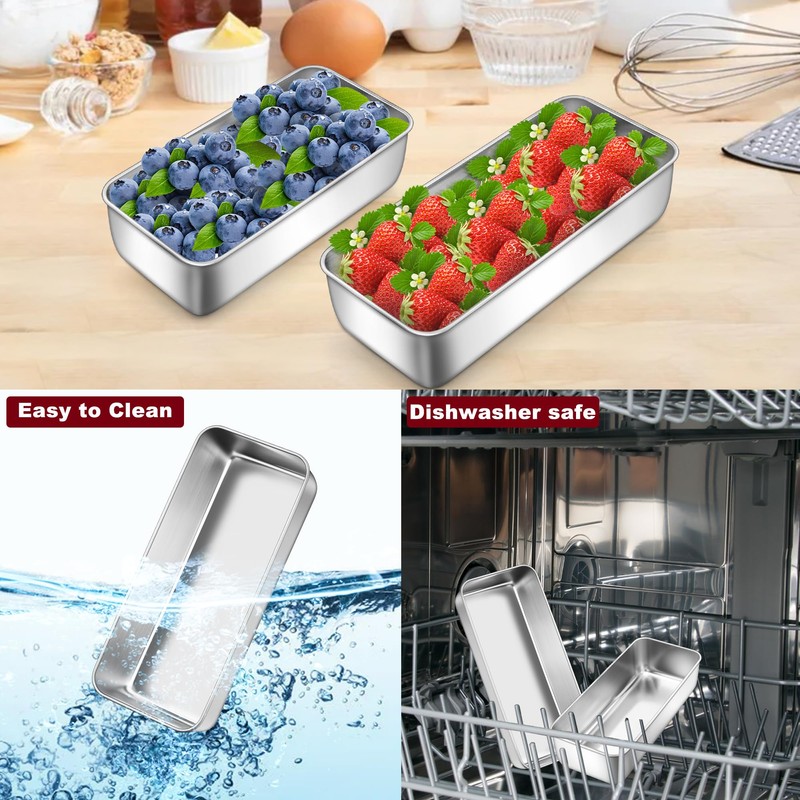 LIANYU Stainless Steel Loaf Pans Set of 3, Includes 1
