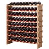 FDHUIJIA 72 Bottle Stackable Storage Modular Wine Rack Cabinet Bamboo