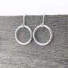 Small Sterling Silver Open Circle Hoop Earrings Delicate Everyday Dangle