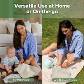 haakaa Waterproof Wet Bags for Baby Wet Dry Bags for Cloth Diaper, Swimsuit & Travel, 1pc, Beige