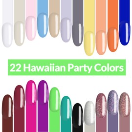 Lagunamoon 25-teiliges Gel-Nagellack-Set mit Gelbasis und nicht abwischbarem glänzendem / mattem Decklack, Gellack abwischen Nail Art Salon Maniküre Gelnägel Starter Set für Frühling und Sommerferien