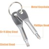 4 Pack Portable Keychain Screwdriver Stainless Steel Multi-Function Key Rings