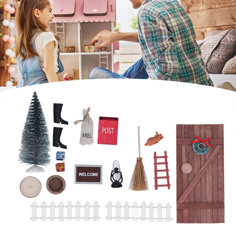 1/12 1/6 Christmas Fairy Door Kit Crafted Exquisite Cute Colourful