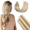 FUOTONBUTY Tape Extensions Real Hair Double Stitched, Balayage Caramel Blonde