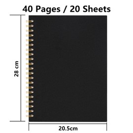 Hiwhy DIY Photo Album 28 x 20.5 cm Scrapbook Photo Book White Pages 20 Sheets Black