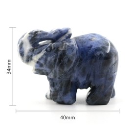 Ouubuuy Ouubuuy Sodalite Crystal Elephant Pocket Guardian Figurine Elephant Statue 1.5 inch for Healing Reiki Spiritual Gift Cute Meditation Office Room Desk Decor