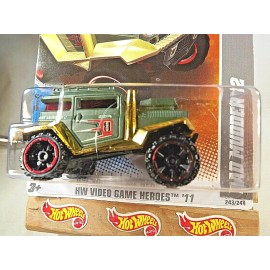 Hot Wheels 2011 Hot Wheels #243 HW Video Game Heroes 21/22 BAD MUDDER 2 Green w/Gold Pipes