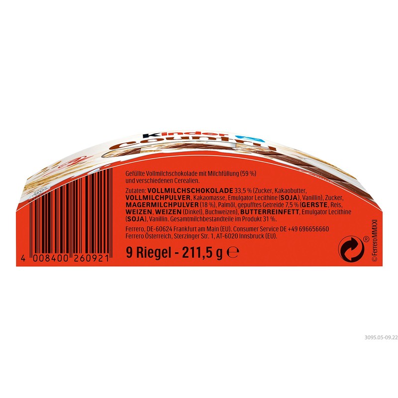 Kinder Country Bar 9 Bars 212g