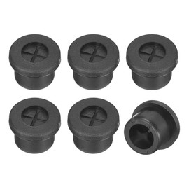 QUARKZMAN Pack of 6 Cable Grommets, 1/2 Inch (12 mm) Desk Feed-Through Flexible Rubber Ring Wire Hole Cover Guide for Office Computer Desk Cable Organiser, Black