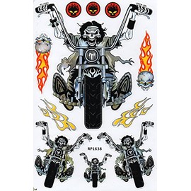 1 Sheet Skull Motorcyclist Motorcycle Sticker Motorsport Motocross Car Scooter Tuning Sticker Film 1 Sheet 270 mm x 180 mm Weatherproof or for Model Making