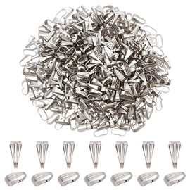 CRAFTYMELODY 500Pcs 304 Stainless Steel Snap on Bails Hook Pinch Clip 8.5x3.5mm Pinch Bails Pendant Charms Clasps Chain Connector for Neckalce Bracelet Jewelry Making DIY Craft Supply