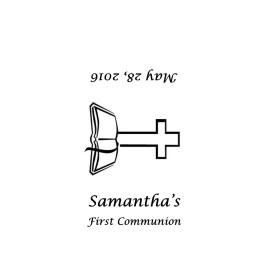 Handmade 30 First Communion / Religious Hershey Nugget Labels - Party Favors -  Baptism - Cross & Bible